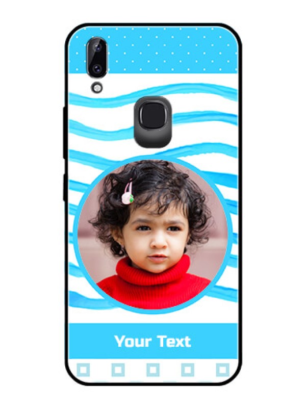 Custom Vivo Y83 Pro Custom Glass Phone Case  - Simple Blue Case Design