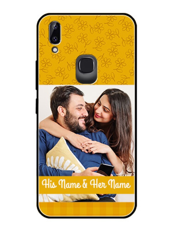 Custom Vivo Y83 Pro Custom Glass Mobile Case  - Yellow Floral Design