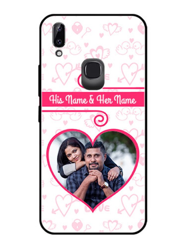 Custom Vivo Y83 Pro Personalized Glass Phone Case  - Heart Shape Love Design