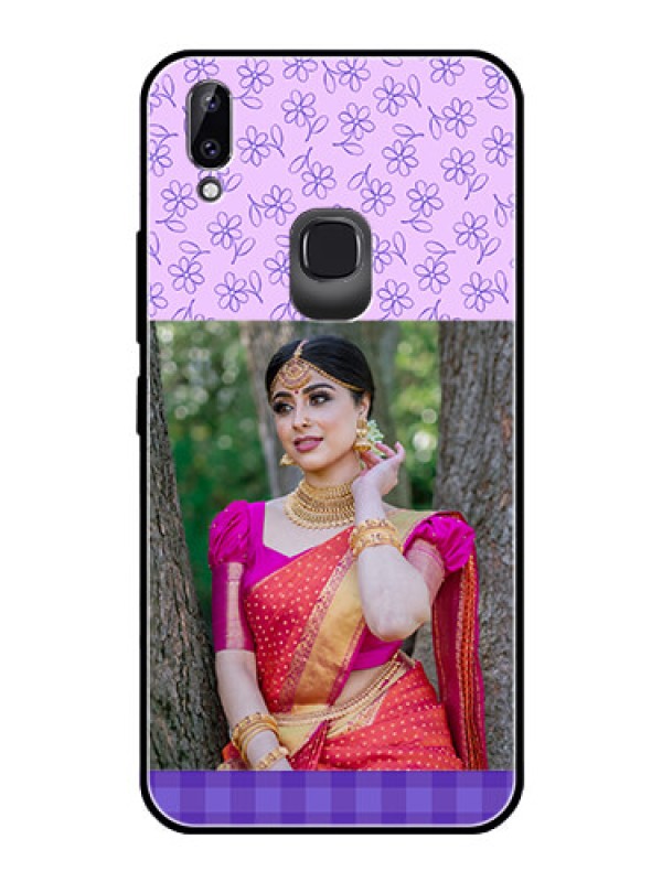 Custom Vivo Y83 Pro Custom Glass Phone Case  - Purple Floral Design