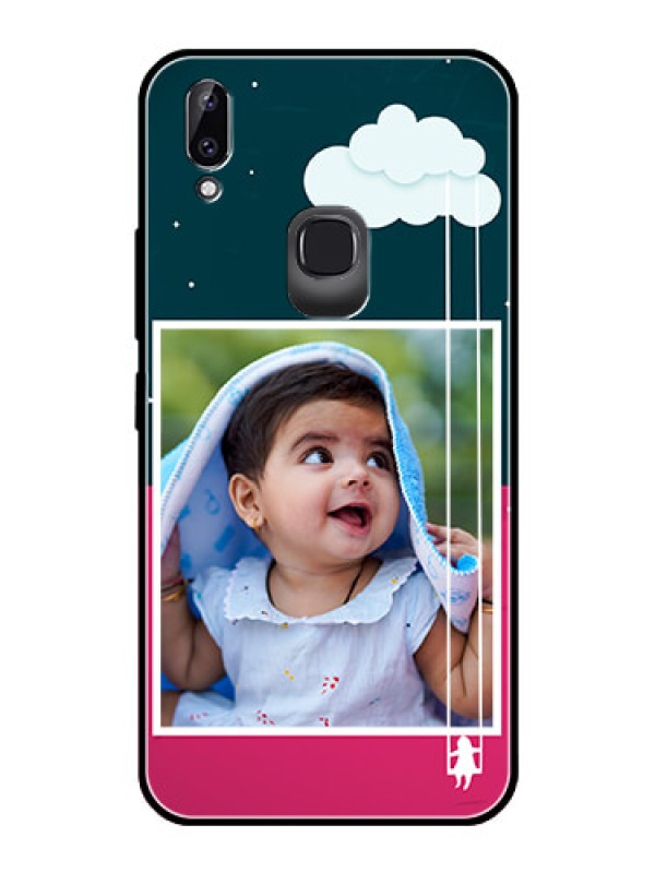 Custom Vivo Y83 Pro Custom Glass Phone Case  - Cute Girl with Cloud Design