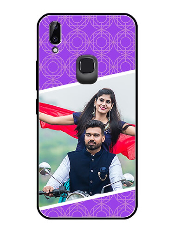 Custom Vivo Y83 Pro Custom Glass Phone Case  - Violet Pattern Design