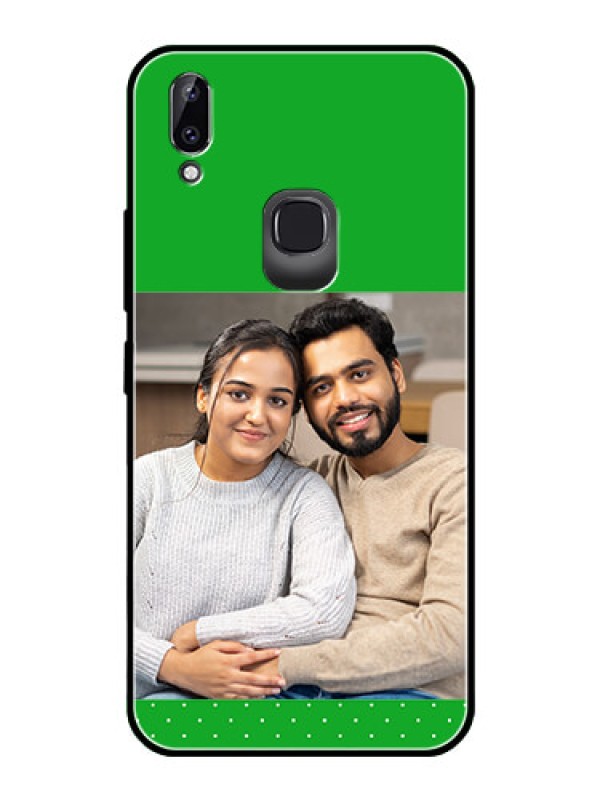 Custom Vivo Y83 Pro Personalized Glass Phone Case  - Green Pattern Design