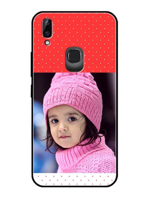 Custom Vivo Y83 Pro Photo Printing on Glass Case  - Red Pattern Design