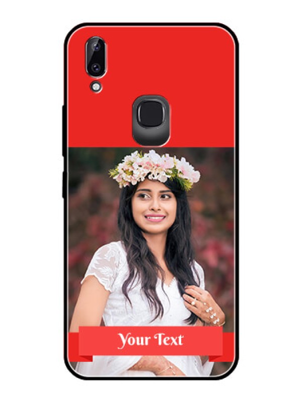 Custom Vivo Y83 Pro Custom Glass Phone Case  - Simple Red Color Design