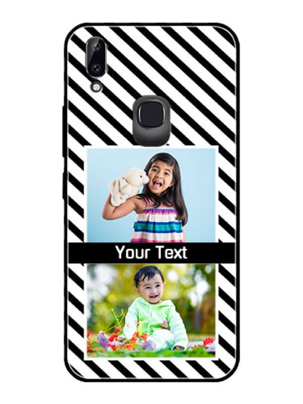 Custom Vivo Y83 Pro Photo Printing on Glass Case  - Black And White Stripes Design