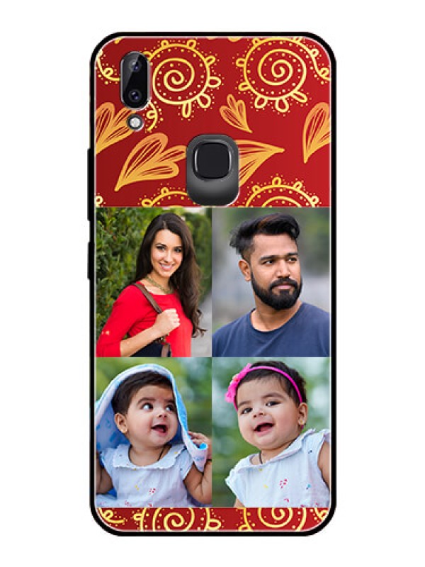 Custom Vivo Y83 Pro Photo Printing on Glass Case  - 4 Image Traditional Design