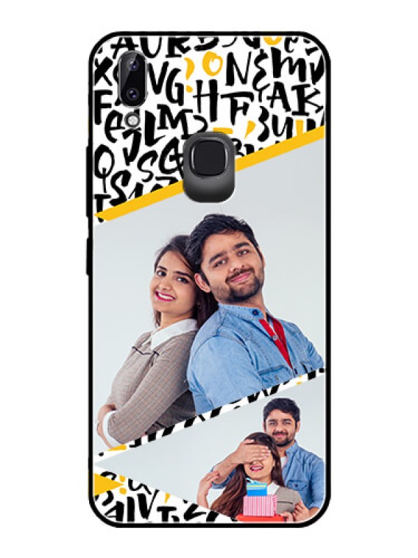 Custom Vivo Y83 Pro Custom Glass Mobile Case  - Letters Pattern Design