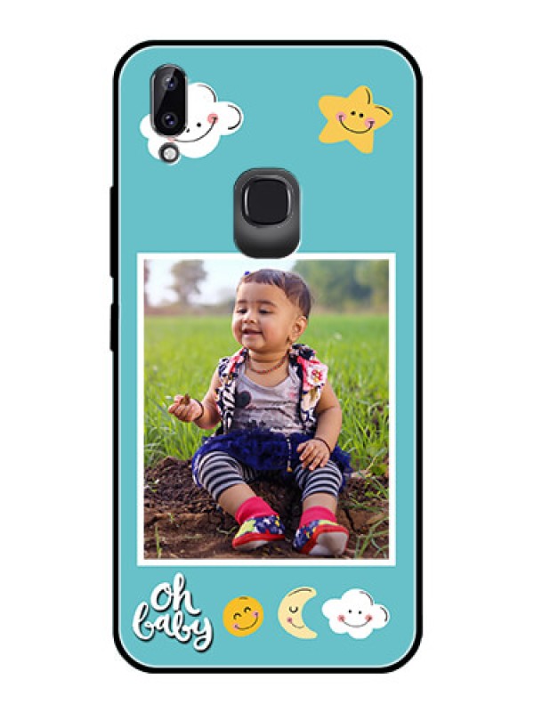 Custom Vivo Y83 Pro Personalized Glass Phone Case  - Smiley Kids Stars Design