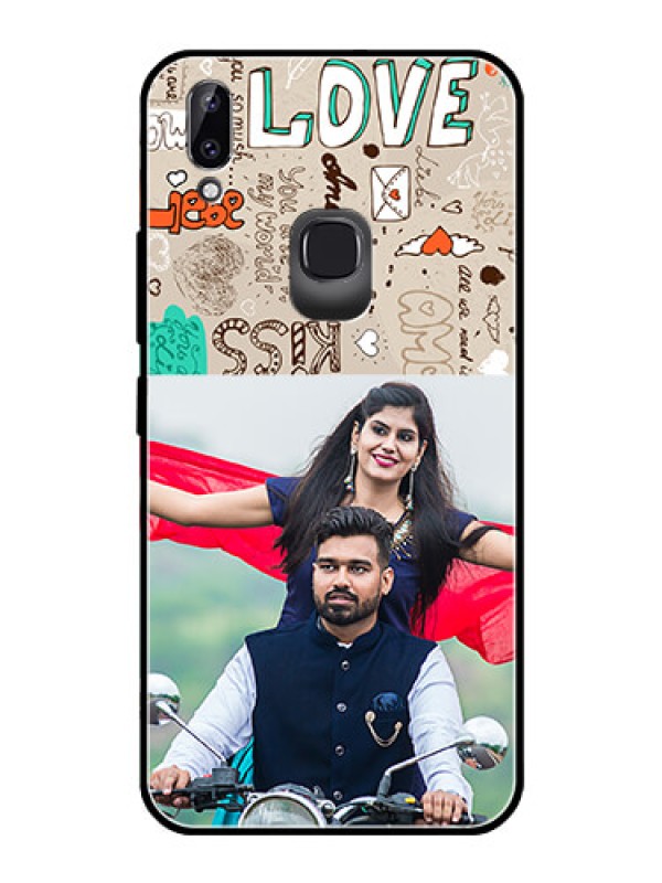 Custom Vivo Y83 Pro Custom Glass Phone Case  - Love Doodle Pattern 