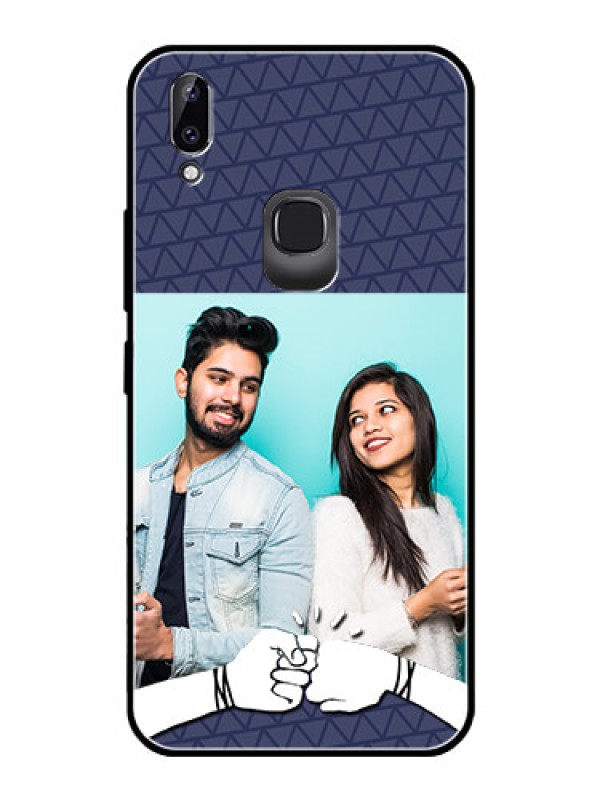 Custom Vivo Y83 Pro Photo Printing on Glass Case  - with Best Friends Design  