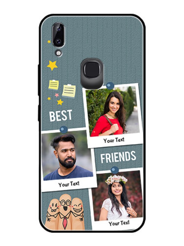 Custom Vivo Y83 Pro Personalized Glass Phone Case  - Sticky Frames and Friendship Design