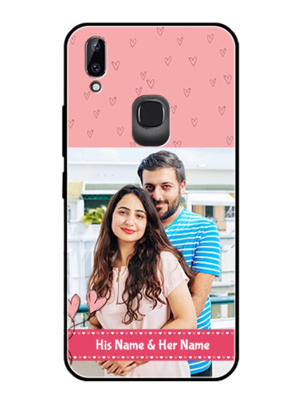 Custom Vivo Y83 Pro Personalized Glass Phone Case  - Love Design Peach Color