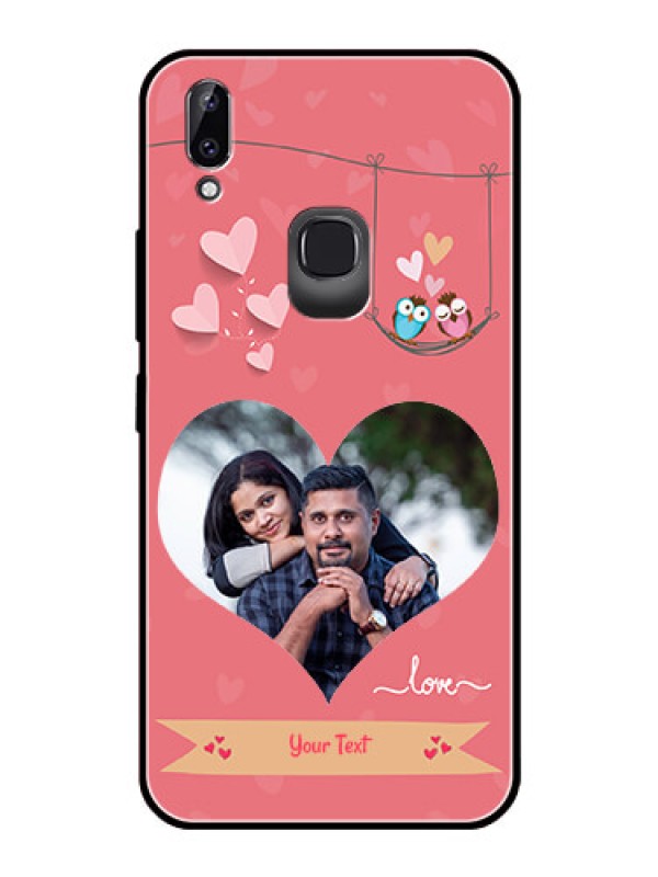 Custom Vivo Y83 Pro Personalized Glass Phone Case  - Peach Color Love Design 