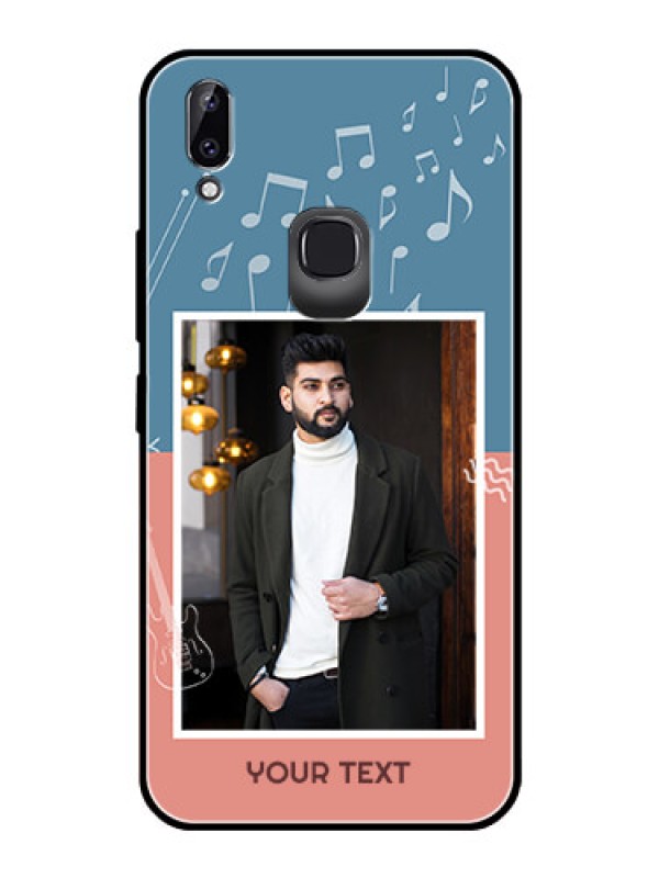 Custom Vivo Y83 Pro Photo Printing on Glass Case  - with Color Musical Note Design