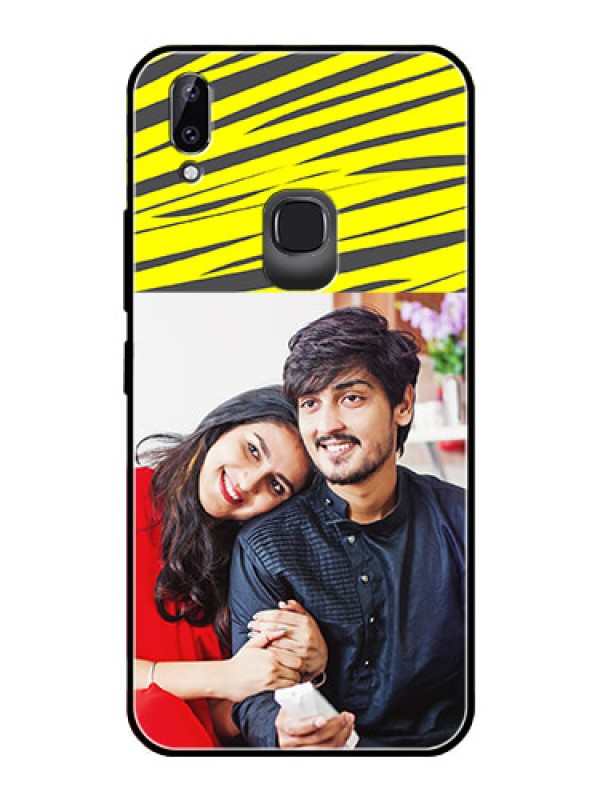 Custom Vivo Y83 Pro Photo Printing on Glass Case  - Yellow Abstract Design