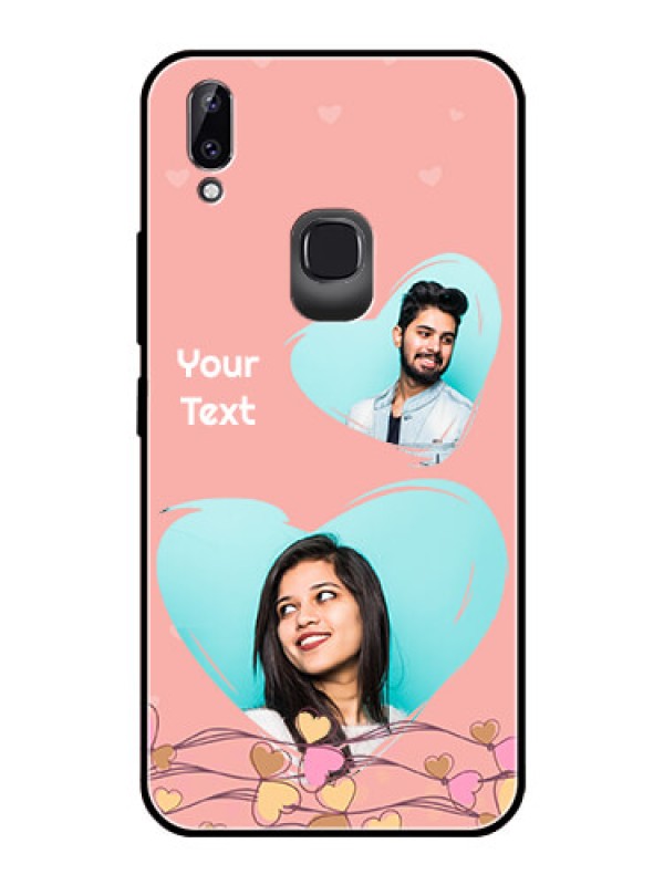 Custom Vivo Y83 Pro Custom Glass Mobile Case  - Love Doodle Design