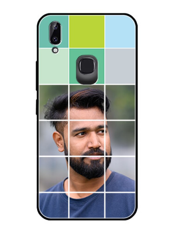 Custom Vivo Y83 Pro Photo Printing on Glass Case  - with white box pattern 