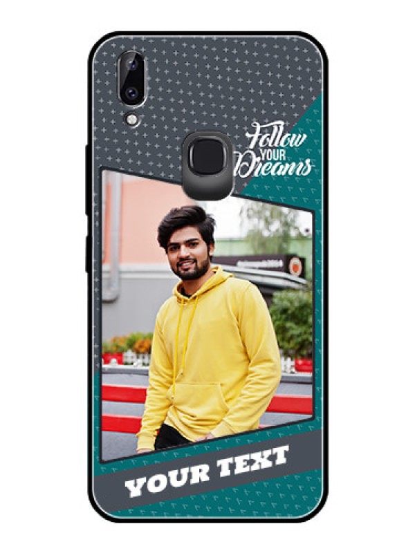 Custom Vivo Y83 Pro Personalized Glass Phone Case  - Background Pattern Design with Quote
