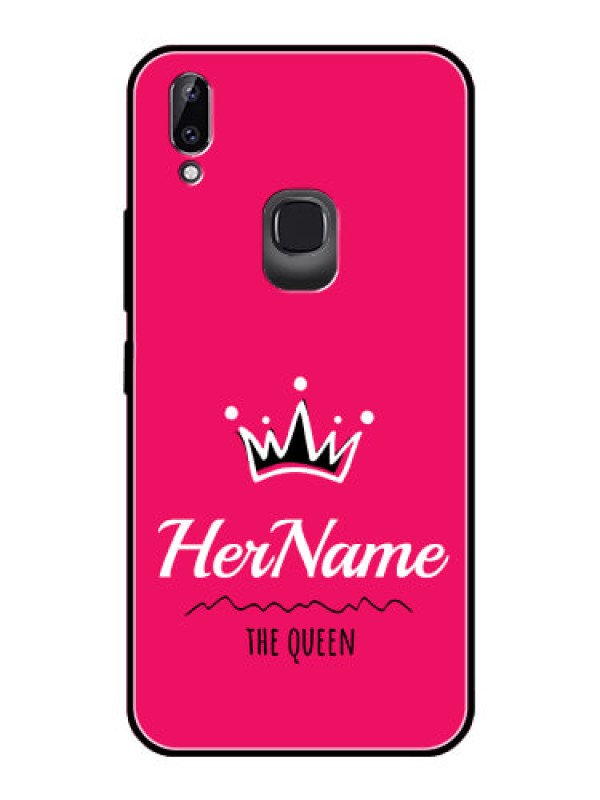 Custom Vivo Y83 Pro Glass Phone Case Queen with Name