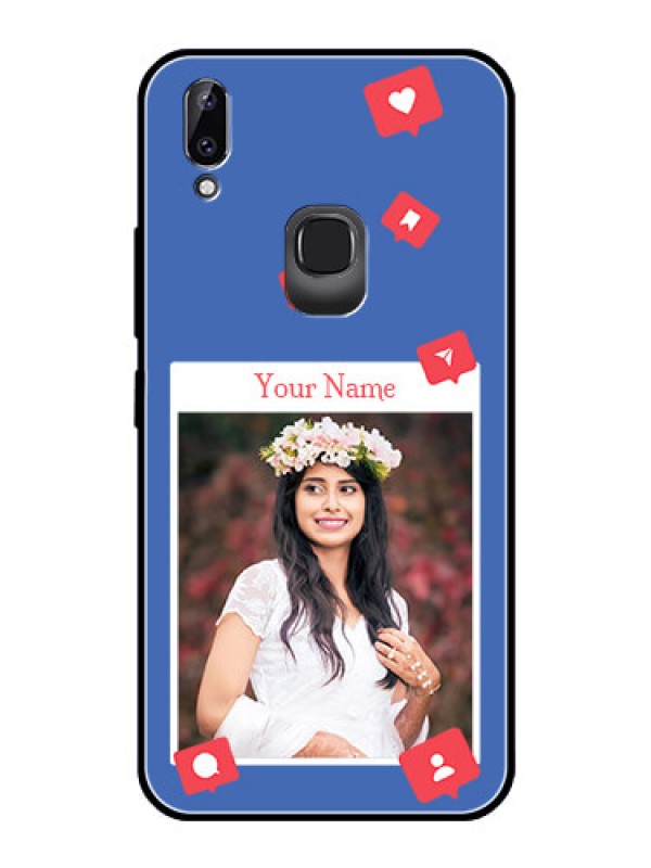 Custom Vivo Y83 Pro Custom Glass Phone Case - Like Share And Comment Design