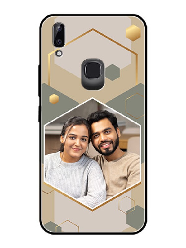 Custom Vivo Y83 Pro Photo Printing on Glass Case - Stylish Hexagon Pattern Design