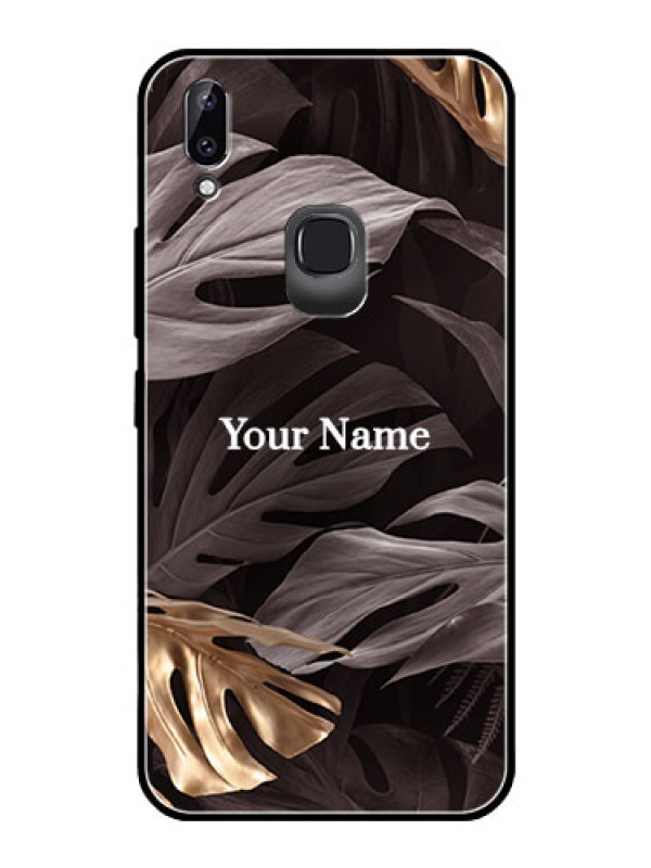 Custom Vivo Y83 Pro Personalised Glass Phone Case - Wild Leaves digital paint Design