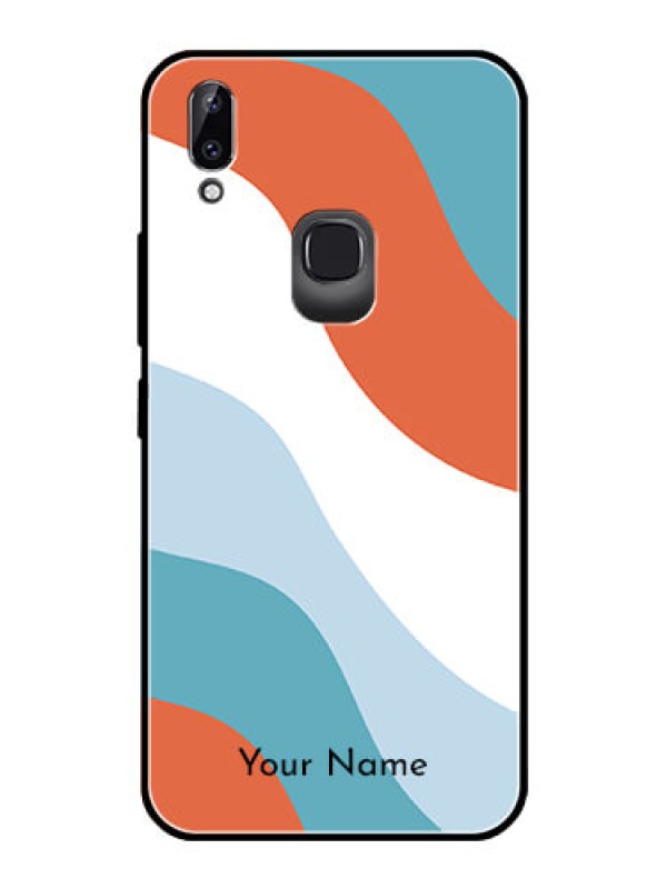 Custom Vivo Y83 Pro Custom Glass Mobile Case - coloured Waves Design