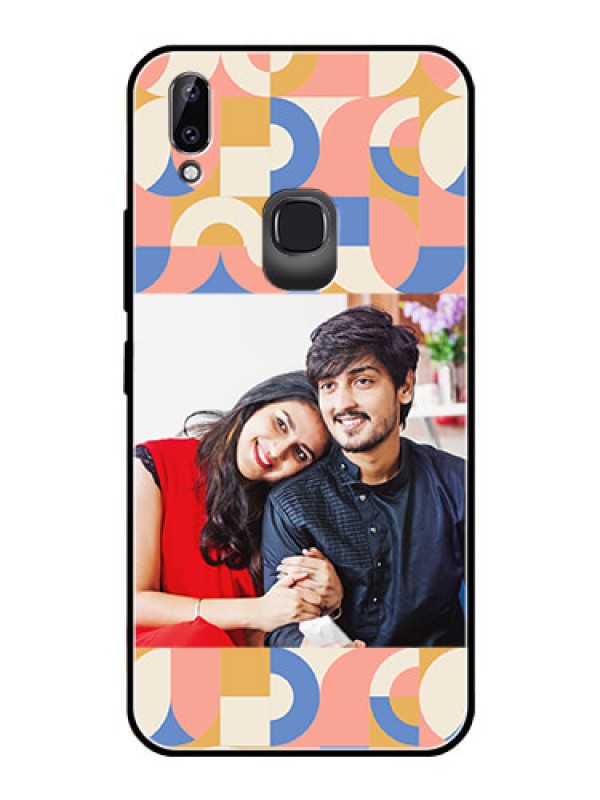 Custom Vivo Y83 Pro Photo Printing on Glass Case - Semi-circle Maze Pattern Design