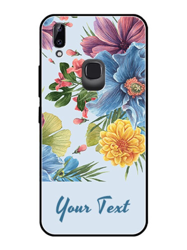 Custom Vivo Y83 Pro Custom Glass Mobile Case - Stunning Watercolored Flowers Painting Design