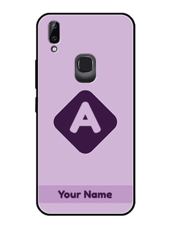 Custom Vivo Y83 Pro Custom Glass Mobile Case - Custom Letter in curved badge Design