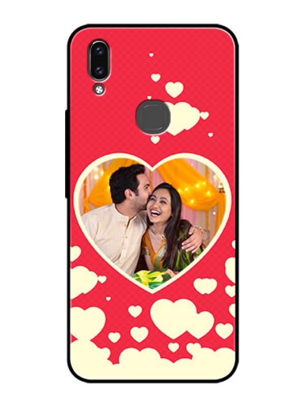 Custom Vivo Y85 Custom Glass Mobile Case - Love Symbols Phone Cover Design