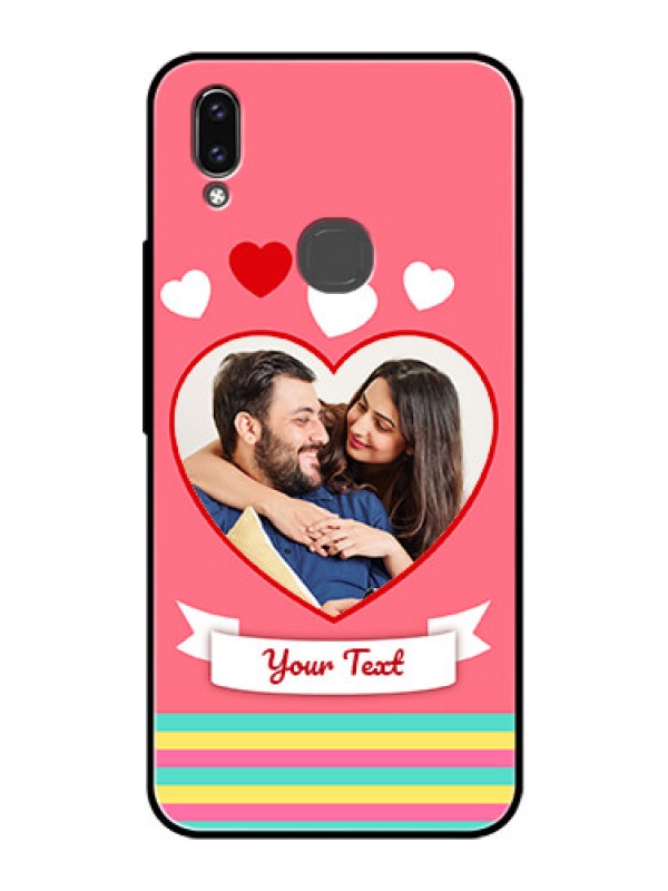 Custom Vivo Y85 Photo Printing on Glass Case - Love Doodle Design