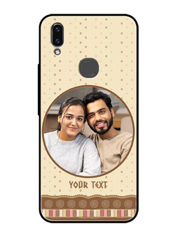 Custom Vivo Y85 Custom Glass Mobile Case - Brown Dotted Mobile Case Design