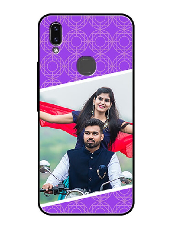 Custom Vivo Y85 Custom Glass Phone Case - Violet Pattern Design