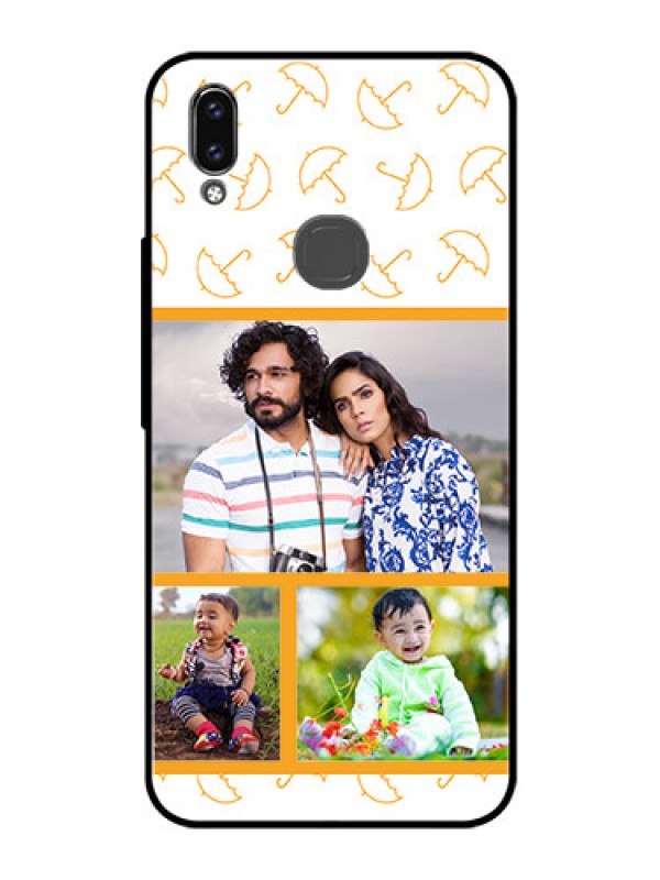 Custom Vivo Y85 Custom Glass Mobile Case - Yellow Pattern Design