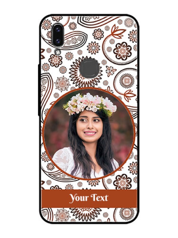 Custom Vivo Y85 Custom Glass Mobile Case - Abstract Flower Design