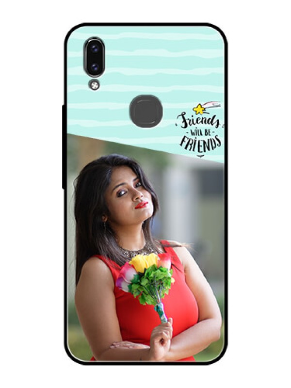 Custom Vivo Y85 Custom Glass Phone Case - Friends Picture Icon Design