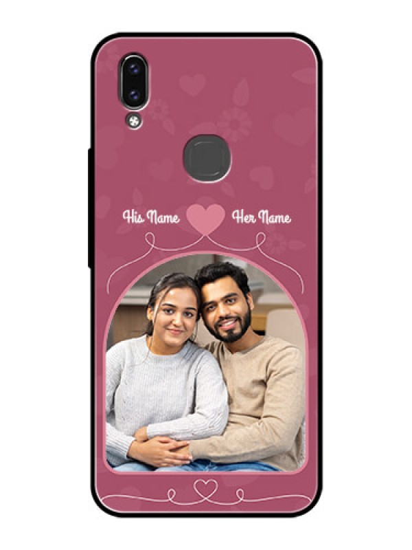 Custom Vivo Y85 Photo Printing on Glass Case - Love Floral Design