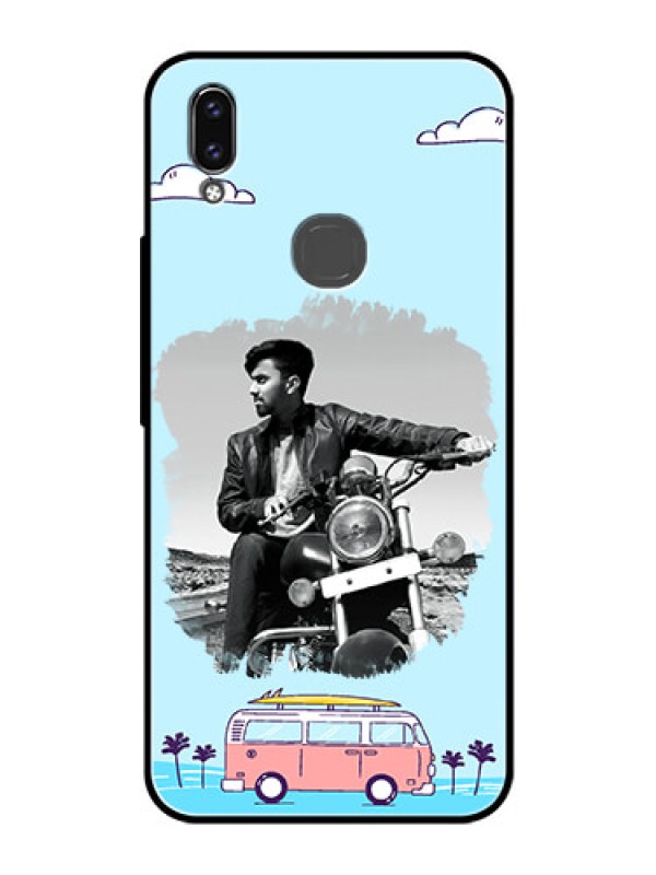 Custom Vivo Y85 Photo Printing on Glass Case - Travel & Adventure Design