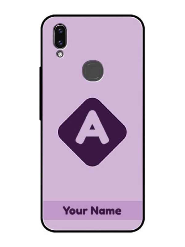 Custom Vivo Y85 Custom Glass Mobile Case - Custom Letter in curved badge Design