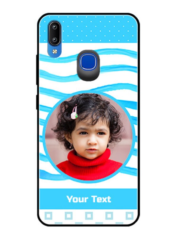 Custom Vivo Y91 Custom Glass Phone Case  - Simple Blue Case Design