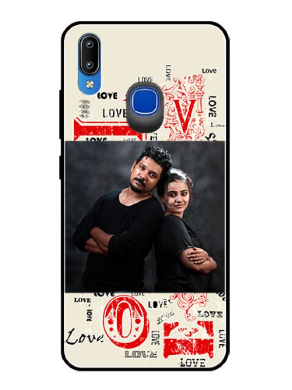 Custom Vivo Y91 Photo Printing on Glass Case  - Trendy Love Design Case