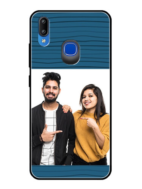 Custom Vivo Y91 Custom Glass Phone Case  - Blue Pattern Cover Design