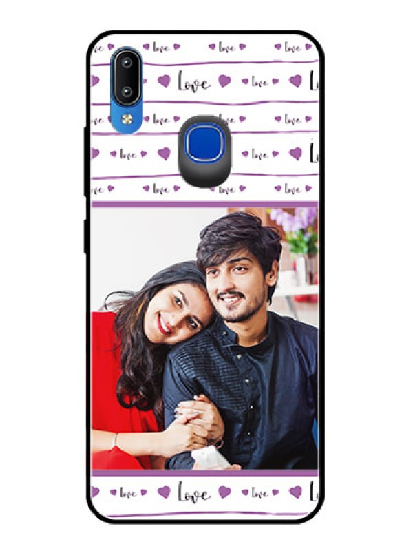 Custom Vivo Y91 Custom Glass Mobile Case  - Couples Heart Design