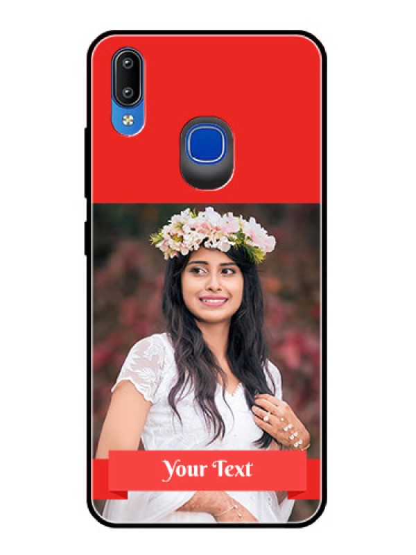 Custom Vivo Y91 Custom Glass Phone Case  - Simple Red Color Design