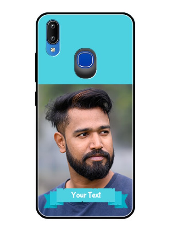 Custom Vivo Y91 Personalized Glass Phone Case  - Simple Blue Color Design