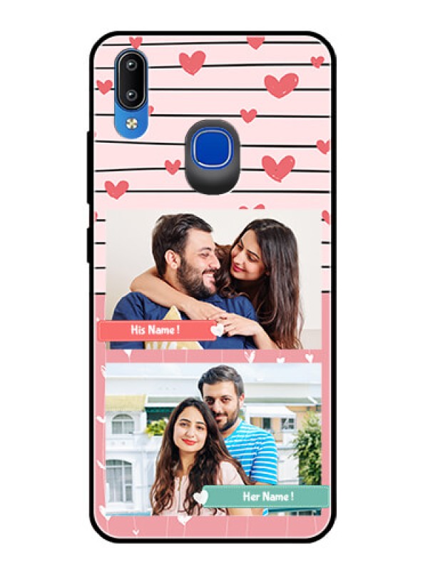 Custom Vivo Y91 Custom Glass Mobile Case  - Photo with Heart Design