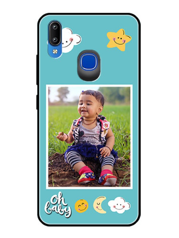 Custom Vivo Y91 Personalized Glass Phone Case  - Smiley Kids Stars Design