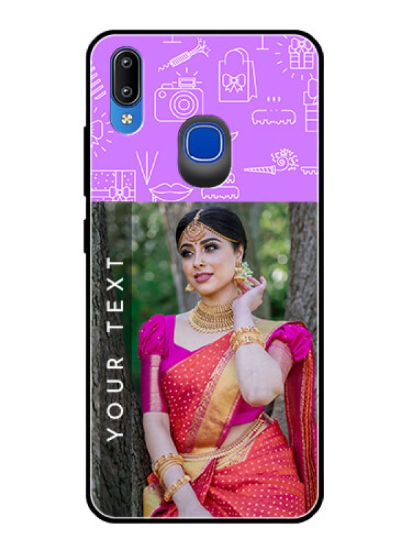 Custom Vivo Y91 Custom Glass Mobile Case  - Birthday Icons Design